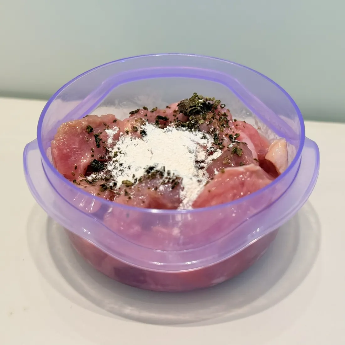Cats That Raw food portion inside a reusable tub